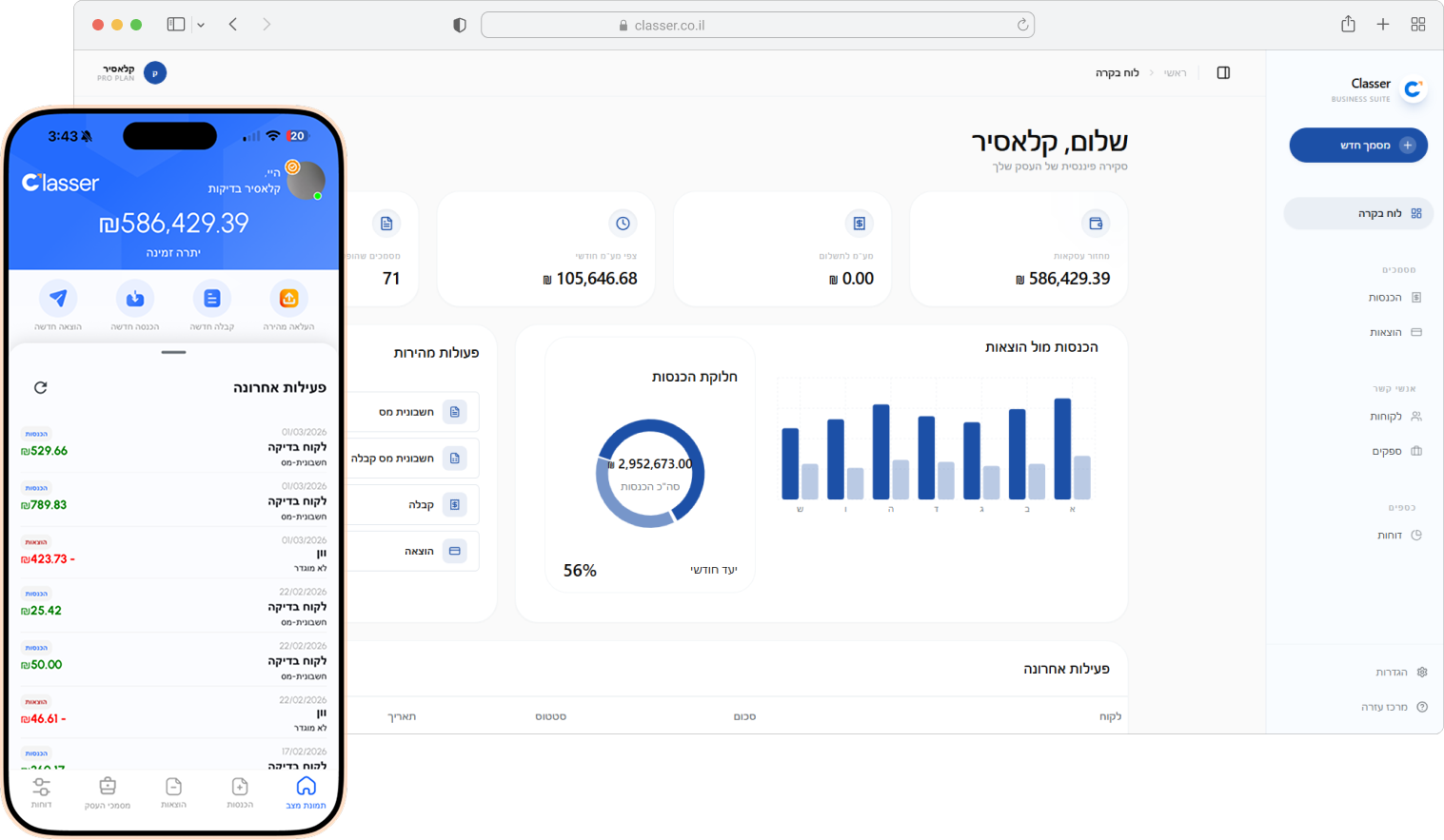 נתונים פיננסיים לעסק